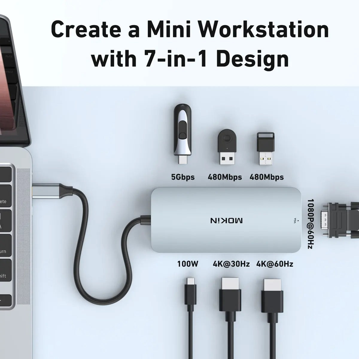 Cable Convertidor VGA a HDMI Con Salida ultra